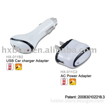 USB car charger adapter &amp; AC power adapter